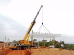 Começa a instalação da estrutura metálica da cobertura da área primária da Ponte de Integração