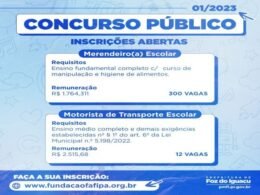 Concurso para merendeiro(a) e motorista do transporte escolar