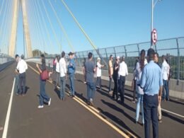 Travessia histórica da Ponte da Integração, a 1.ª da sociedade trinacional