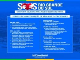 Campanha de arrecadação de cobertores e toalhas para vítimas das enchentes no Rio Grande do Sul