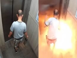 Vídeo: homem morre carbonizado após bateria de lítio explodir em elevador