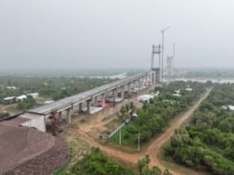 Ponte Bioceânica que ligará as cidades de Carmelo Peralta (PY) e Porto Murtinho (BR) está quase 60% concluída
