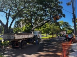 Avenida Paraná recebeu força-tarefa de equipes da prefeitura de Foz neste sábado (04)