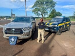 Recuperada Toyota Hilux furtada em MG durante abordagem na BR-277