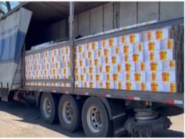 Em Santa Terezinha de Itaipu (PR), PRF retém caminhão sem condições de trafegar e com carga solta