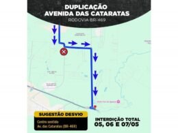 Atenção motoristas! A rua Francisco Fogaça do Nascimento ficará interditada no acesso à Av. das Cataratas para avanço na obra de duplicação em Foz