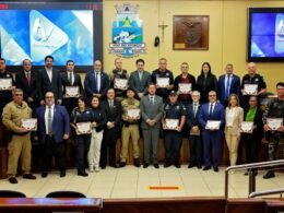 Solenidade da Câmara de Foz congratula 13 profissionais com Prêmio Destaque Da Segurança Pública