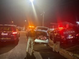 Condutor lança óleo no para-brisa da viatura da PRF durante fuga com veículo carregado de maconha, em Medianeira/PR