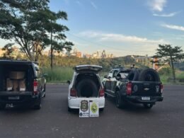 Apreendida carga de cigarros e pneus contrabandeados em porto clandestino no rio Paraná