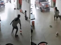 Vídeo: menina de 11 anos salva irmã bebê de carro desgovernado na China