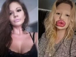 Mulher com “maiores lábios do mundo” diz ser recusada por dentistas após quebrar dente