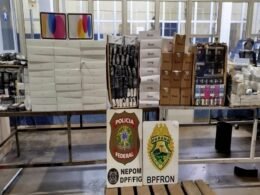 Apreendidos centenas de produtos eletrônicos no Rio Paraná