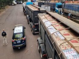 Apreendidos 600 mil maços de cigarros na BR-163, em Marechal Cândido Rondon