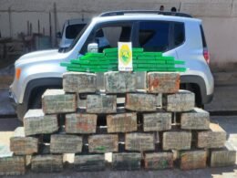 Homem tenta atropelar policiais e é preso com carro clonado e 532 kg de maconha