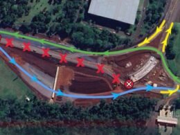 Obras avançam e trânsito muda na Rodovia das Cataratas próximo ao aeroporto