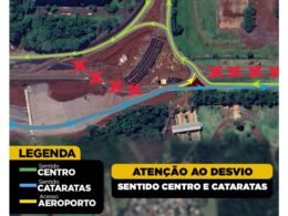 Obras alteram trânsito na Rodovia das Cataratas