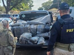 Motorista foge e abandona caminhonete com 471 kg de skunk e