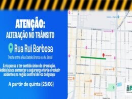Atenção motoristas! Rua Rui Barbosa terá sentido único entre a Castelo Branco e a Avenida Brasil