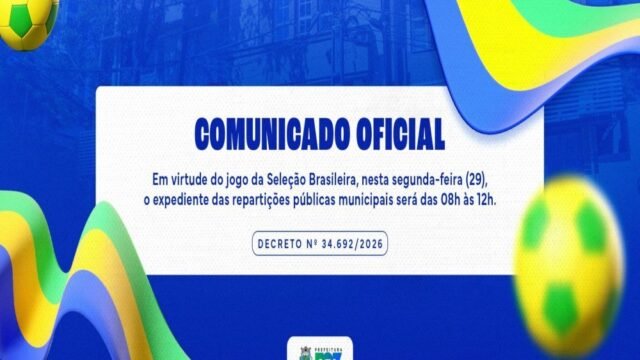 Jogo da Seleção Brasileira muda horário de atendimento da Prefeitura de Foz