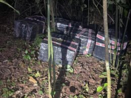 O barco veio do Paraguai e eles largaram tudo na mata: 376 kg perto do Marco das Três Fronteiras
