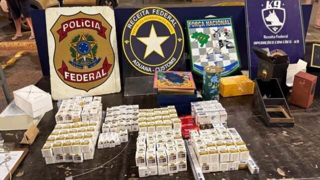 Mais de mil ampolas de medicamentos são encontradas escondidas em caixas de perfumes na Ponte da Amizade