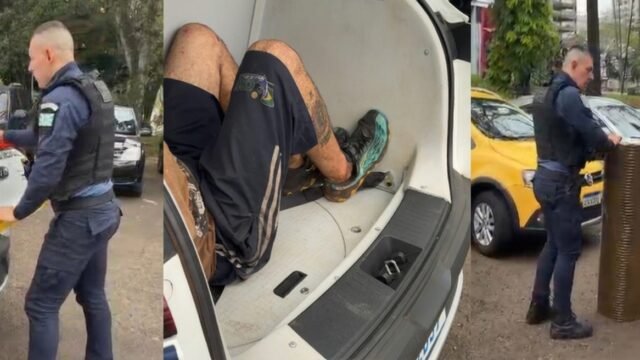 Homem foge pela Avenida Brasil com peças de ar-condicionado e é detido pela Guarda Municipal