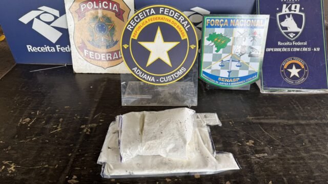 Mala com destino a Madri carrega 4,7 quilos de cocaína no revestimento