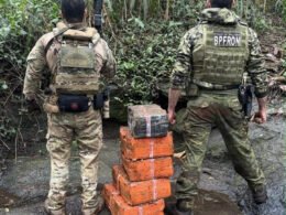 Suspeitos abandonam 139,7 quilos de maconha e fogem pela mata na Cachoeira do Dentão