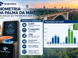 Biometria da palma da mão levou 6 segundos por viajante no primeiro dia na Ponte da Amizade