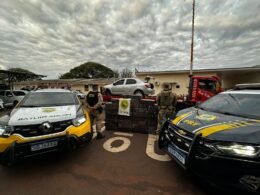 Fuga de 15 quilômetros termina com carro em barranco e 689,5 kg de maconha em Toledo